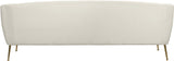 Tori Velvet / Engineered Wood / Foam Contemporary Cream Velvet Sofa - 84.50" W x 31.5" D x 29.75" H