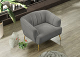 Tori Velvet / Engineered Wood / Foam Contemporary Grey Velvet Chair - 39" W x 31.75" D x 30" H