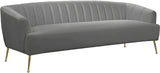 Tori Velvet / Engineered Wood / Foam Contemporary Grey Velvet Sofa - 84.50" W x 31.5" D x 29.75" H