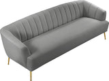 Tori Velvet / Engineered Wood / Foam Contemporary Grey Velvet Sofa - 84.50" W x 31.5" D x 29.75" H