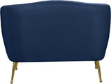 Tori Velvet / Engineered Wood / Foam Contemporary Navy Velvet Chair - 39" W x 31.75" D x 30" H