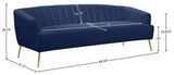Tori Velvet / Engineered Wood / Foam Contemporary Navy Velvet Sofa - 84.50" W x 31.5" D x 29.75" H