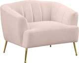 Tori Velvet / Engineered Wood / Foam Contemporary Pink Velvet Chair - 39" W x 31.75" D x 30" H