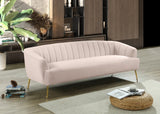 Tori Velvet / Engineered Wood / Foam Contemporary Pink Velvet Sofa - 84.50" W x 31.5" D x 29.75" H