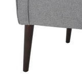 Brandi Contemporary Button-Tufted Fabric Club Chair, Gray Noble House