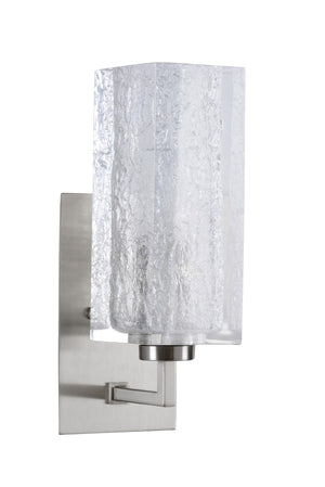 Lucallan Sconce - Modern Satin Nickel Wall Light with Textured Acrylic for Stylish Ambient Illumination
