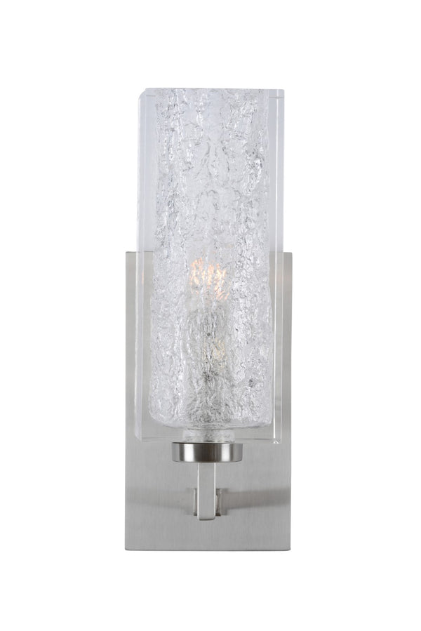 Lucallan Sconce - Modern Satin Nickel Wall Light with Textured Acrylic for Stylish Ambient Illumination