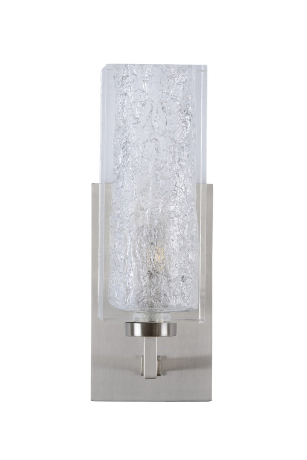 Lucallan Sconce - Modern Satin Nickel Wall Light with Textured Acrylic for Stylish Ambient Illumination