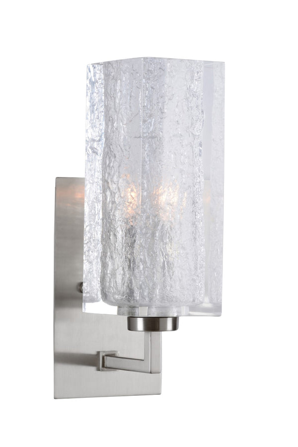 Lucallan Sconce - Modern Satin Nickel Wall Light with Textured Acrylic for Stylish Ambient Illumination