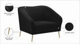 Hermosa Velvet / Engineered Wood / Foam Contemporary Black Velvet Chair - 42.75" W x 34.5" D x 34.25" H