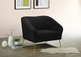 Hermosa Velvet / Engineered Wood / Foam Contemporary Black Velvet Chair - 42.75" W x 34.5" D x 34.25" H