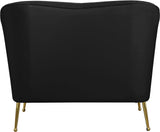 Hermosa Velvet / Engineered Wood / Foam Contemporary Black Velvet Chair - 42.75" W x 34.5" D x 34.25" H