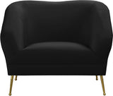 Hermosa Velvet / Engineered Wood / Foam Contemporary Black Velvet Chair - 42.75" W x 34.5" D x 34.25" H