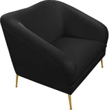 Hermosa Velvet / Engineered Wood / Foam Contemporary Black Velvet Chair - 42.75" W x 34.5" D x 34.25" H