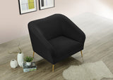 Hermosa Velvet / Engineered Wood / Foam Contemporary Black Velvet Chair - 42.75" W x 34.5" D x 34.25" H