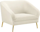 Hermosa Velvet / Engineered Wood / Foam Contemporary Cream Velvet Chair - 42.75" W x 34.5" D x 34.25" H