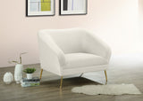 Hermosa Velvet / Engineered Wood / Foam Contemporary Cream Velvet Chair - 42.75" W x 34.5" D x 34.25" H