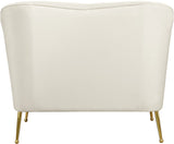 Hermosa Velvet / Engineered Wood / Foam Contemporary Cream Velvet Chair - 42.75" W x 34.5" D x 34.25" H