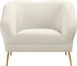 Hermosa Velvet / Engineered Wood / Foam Contemporary Cream Velvet Chair - 42.75" W x 34.5" D x 34.25" H