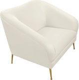 Hermosa Velvet / Engineered Wood / Foam Contemporary Cream Velvet Chair - 42.75" W x 34.5" D x 34.25" H