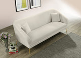 Hermosa Velvet / Engineered Wood / Foam Contemporary Cream Velvet Sofa - 87" W x 34.5" D x 34.25" H