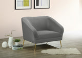 Hermosa Velvet / Engineered Wood / Foam Contemporary Grey Velvet Chair - 42.75" W x 34.5" D x 34.25" H