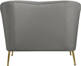 Hermosa Velvet / Engineered Wood / Foam Contemporary Grey Velvet Chair - 42.75" W x 34.5" D x 34.25" H