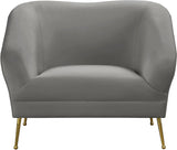 Hermosa Velvet / Engineered Wood / Foam Contemporary Grey Velvet Chair - 42.75" W x 34.5" D x 34.25" H