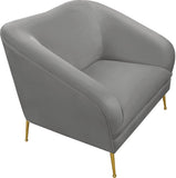 Hermosa Velvet / Engineered Wood / Foam Contemporary Grey Velvet Chair - 42.75" W x 34.5" D x 34.25" H