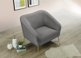 Hermosa Velvet / Engineered Wood / Foam Contemporary Grey Velvet Chair - 42.75" W x 34.5" D x 34.25" H