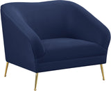 Hermosa Velvet / Engineered Wood / Foam Contemporary Navy Velvet Chair - 42.75" W x 34.5" D x 34.25" H