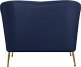 Hermosa Velvet / Engineered Wood / Foam Contemporary Navy Velvet Chair - 42.75" W x 34.5" D x 34.25" H