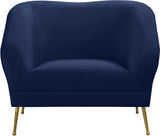 Hermosa Velvet / Engineered Wood / Foam Contemporary Navy Velvet Chair - 42.75" W x 34.5" D x 34.25" H