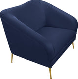 Hermosa Velvet / Engineered Wood / Foam Contemporary Navy Velvet Chair - 42.75" W x 34.5" D x 34.25" H