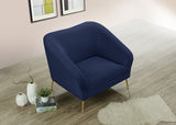 Hermosa Velvet / Engineered Wood / Foam Contemporary Navy Velvet Chair - 42.75" W x 34.5" D x 34.25" H