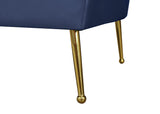 Hermosa Velvet / Engineered Wood / Foam Contemporary Navy Velvet Chair - 42.75" W x 34.5" D x 34.25" H