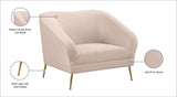 Hermosa Velvet / Engineered Wood / Foam Contemporary Pink Velvet Chair - 42.75" W x 34.5" D x 34.25" H