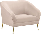 Hermosa Velvet / Engineered Wood / Foam Contemporary Pink Velvet Chair - 42.75" W x 34.5" D x 34.25" H