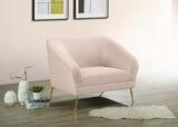 Hermosa Velvet / Engineered Wood / Foam Contemporary Pink Velvet Chair - 42.75" W x 34.5" D x 34.25" H