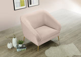 Hermosa Velvet / Engineered Wood / Foam Contemporary Pink Velvet Chair - 42.75" W x 34.5" D x 34.25" H