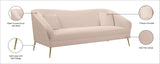 Hermosa Velvet / Engineered Wood / Foam Contemporary Pink Velvet Sofa - 87" W x 34.5" D x 34.25" H