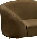Ritz Velvet / Engineered Wood / Metal / Foam Contemporary Brown Velvet Chair - 43.5" W x 31.75" D x 30.5" H