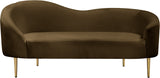 Ritz Velvet / Engineered Wood / Metal / Foam Contemporary Brown Velvet Loveseat - 67" W x 31.75" D x 30.5" H