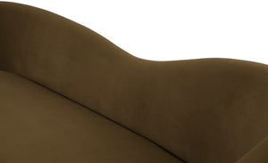 Ritz Velvet / Engineered Wood / Metal / Foam Contemporary Brown Velvet Sofa - 85.5" W x 31.75" D x 30.5" H