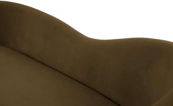 Ritz Velvet / Engineered Wood / Metal / Foam Contemporary Brown Velvet Sofa - 85.5" W x 31.75" D x 30.5" H