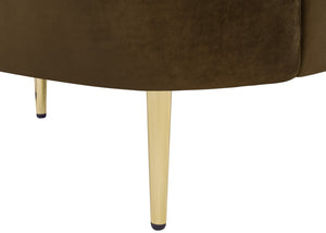 Ritz Velvet / Engineered Wood / Metal / Foam Contemporary Brown Velvet Sofa - 85.5" W x 31.75" D x 30.5" H