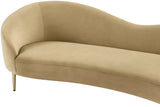 Ritz Velvet / Engineered Wood / Metal / Foam Contemporary Camel Velvet Sofa - 43.5" W x 31.75" D x 30.5" H