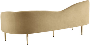 Ritz Velvet / Engineered Wood / Metal / Foam Contemporary Camel Velvet Sofa - 43.5" W x 31.75" D x 30.5" H