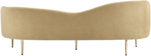 Ritz Velvet / Engineered Wood / Metal / Foam Contemporary Camel Velvet Sofa - 43.5" W x 31.75" D x 30.5" H
