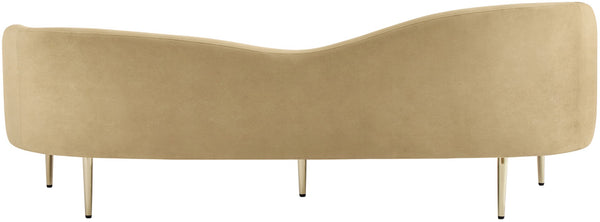 Ritz Velvet / Engineered Wood / Metal / Foam Contemporary Camel Velvet Sofa - 43.5" W x 31.75" D x 30.5" H